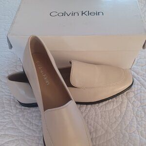 Calvin Klein Women's Cream Leather Loafers